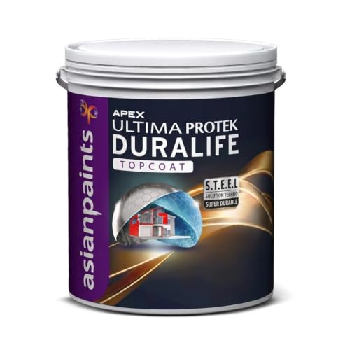 Image of Asian Paint Apex Ultima Protek Duralife Exterior Wall Paint - Superior Waterproofing & Anti-Algal Protection, Crack Bridging, Low VOC, White, 15-Year Warranty - 1 Liter (White)