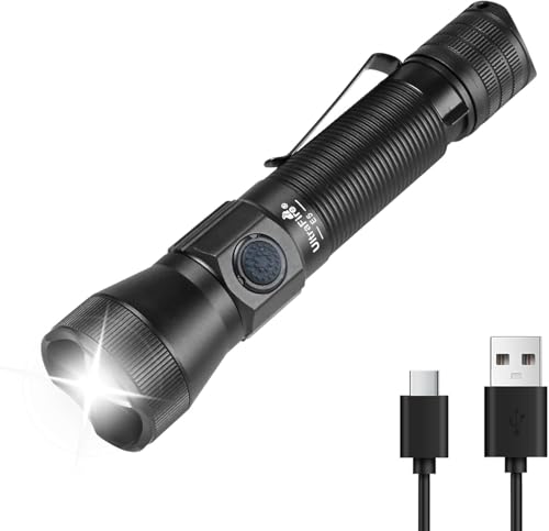 ULTRAFIRE Linterna táctica LED de 1350 lúmenes altos, linterna pequeña brillante...