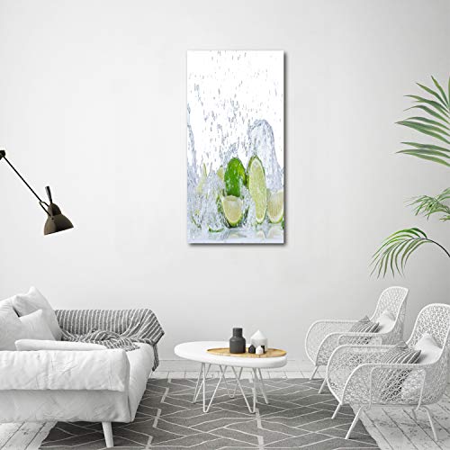 Déco mural derrière le plastique acrylique 60x120 cm - Tableau vert citrons verts