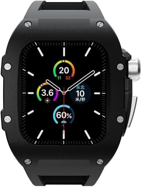 Boîtier Apple Watch 45mm en alliage bracelet sport silicone iWatch 8
