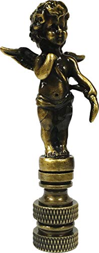 Image of Lamp Finial-Cherub-Antique Brass Finish, Highly Detailed Metal Casting