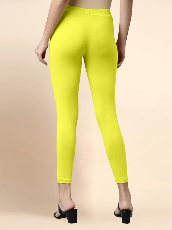 Image of TRENDMALLS Women's Microfiber Elastane Stretch Soft Cropped Leggings with Ultrasoft Waistband for Women