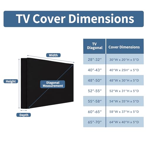 image for Easy-Going Outdoor TV Cover with Roll Up Front Flat for 55-58 inch, Wa