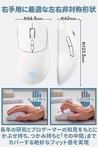 Elecom Gaming V Custom Vm600Pe Pro Wireless Gaming Mouse, 26K Dpi Optical Sensor, 75G Ultra Lightweight, Rgb Led, 95 Hr Battery Life, 8 Programmable Buttons, 100 Million Clicks, Grip Tape (M-Vm600Pwh) #TOP5