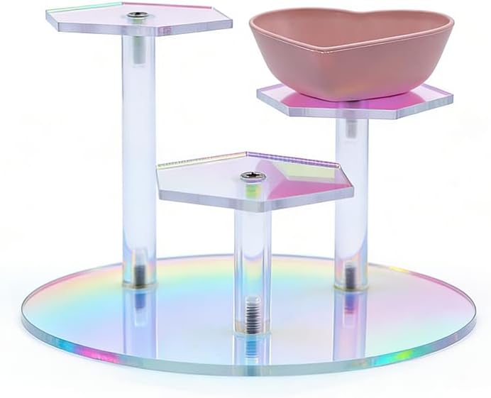 Axolotl Hammock Acrylic Aquarium Wall Stand with Feeding Bowl, Three Platforms, Colorful, Suitable for Axolotl, Salamander, Salamander,
