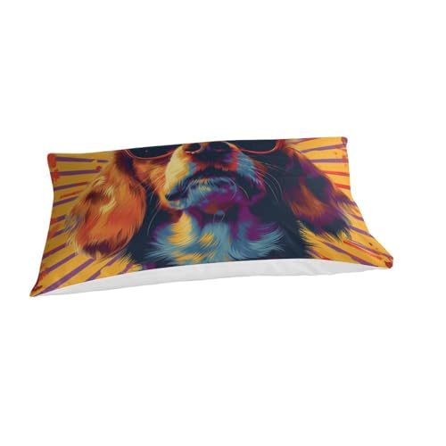 Housse de couette chien 3D infroissable avec fermeture éclair pour lit simple
