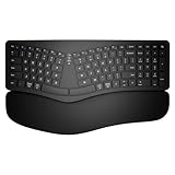 Ewin エルゴノミクス キーボード Bluetooth 疲れにくい 2.4G+Bluetooth両対応 ワイヤレスキーボード 無線 テンキー付き フルサイズ 左右分離型 人間工学 Windows Mac iOS Android 英語配列