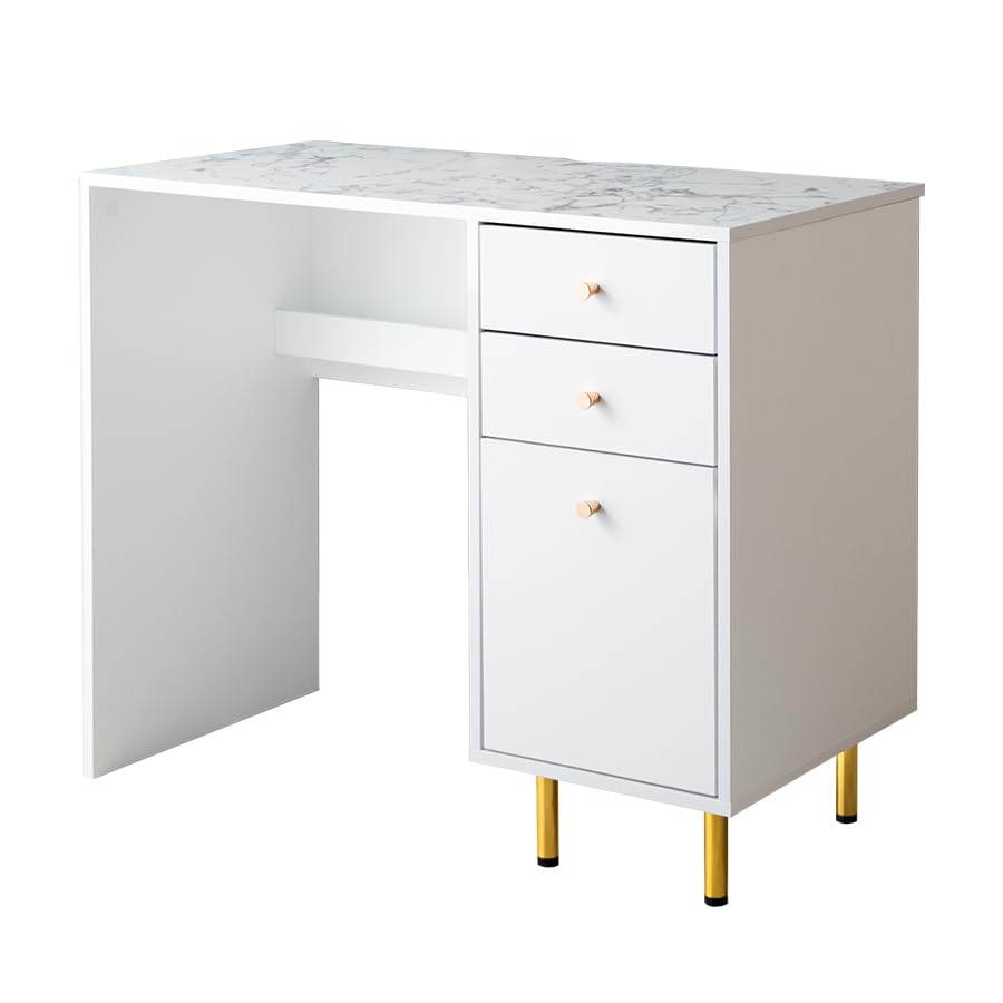 Amazon | 家具350 デスク 幅90 PC パソコン 勉強机 ドレッサー 収納