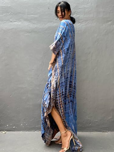 Image of Kaftan Dresses for Women Plus Size Summer Beach Dress with Print and Swim Cover Ups