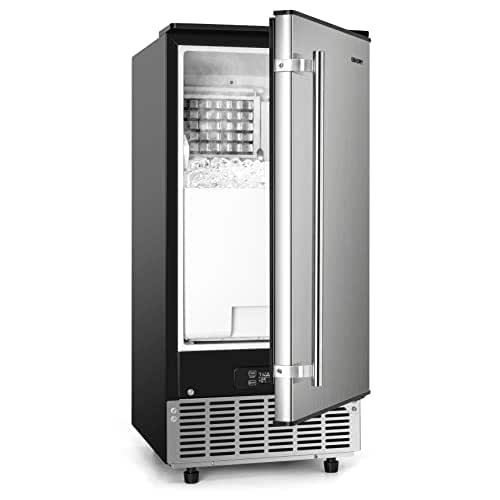 EUHOMY 15" W Commercial Under Counter Ice Maker Machine, 90