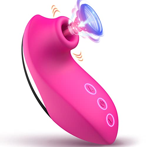 EAWESION Clitoral Sucking Sex Toys for Women with 10 Powerful Vibrating Vibratorters Clitoris Nipple Clit Sucker Tongue Licker Anus Anal Massager G Spot Vibrator Vagina Stimulator Adult Sex Toy, Rose