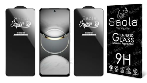 Image of Saola HD Clear Tempered Glass for Tecno Spark 30 | High Strength 9H Protection, Smooth Touch, Full Coverage Screen Guard, 2-Step Installation Kit | Quick & Easy Application (Pack of 2)