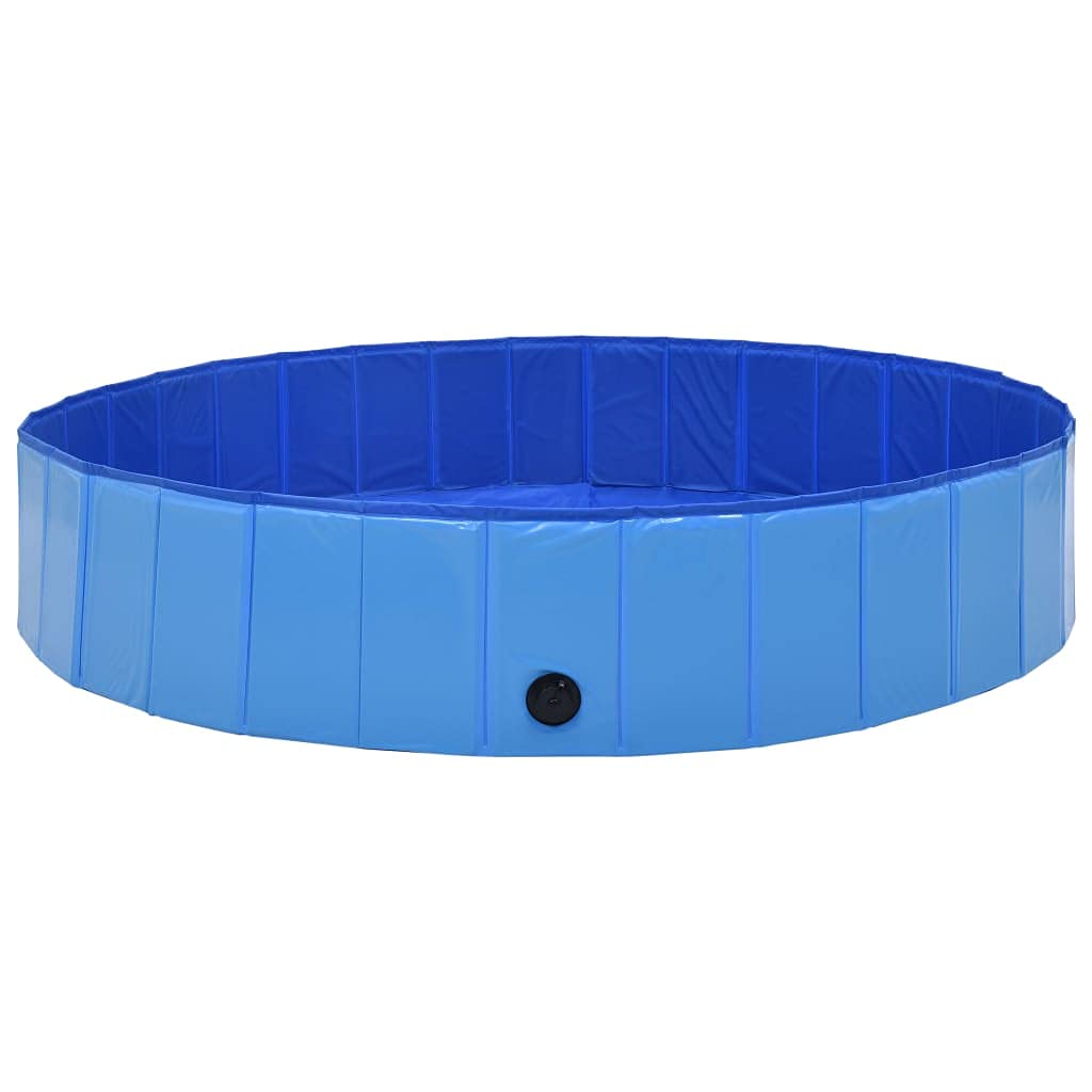vidaXL Foldable Dog Swimming Pool Indoor Outdoor Anti-Slip Pet Water Centre Cooling Paradise Blue 160x30cm PVC