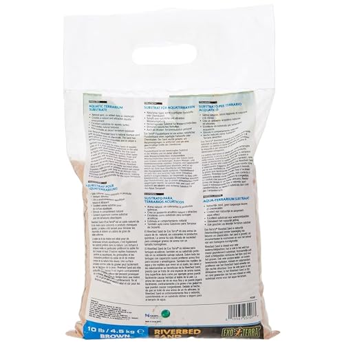 Exo Terra Riverbed Sand, Substrat für Aquaterrarien, natürlicher Sand, excellentes Substrat für Wasserschildkröten, auch als Wüstensand verwendbar, braun, 4,5kg