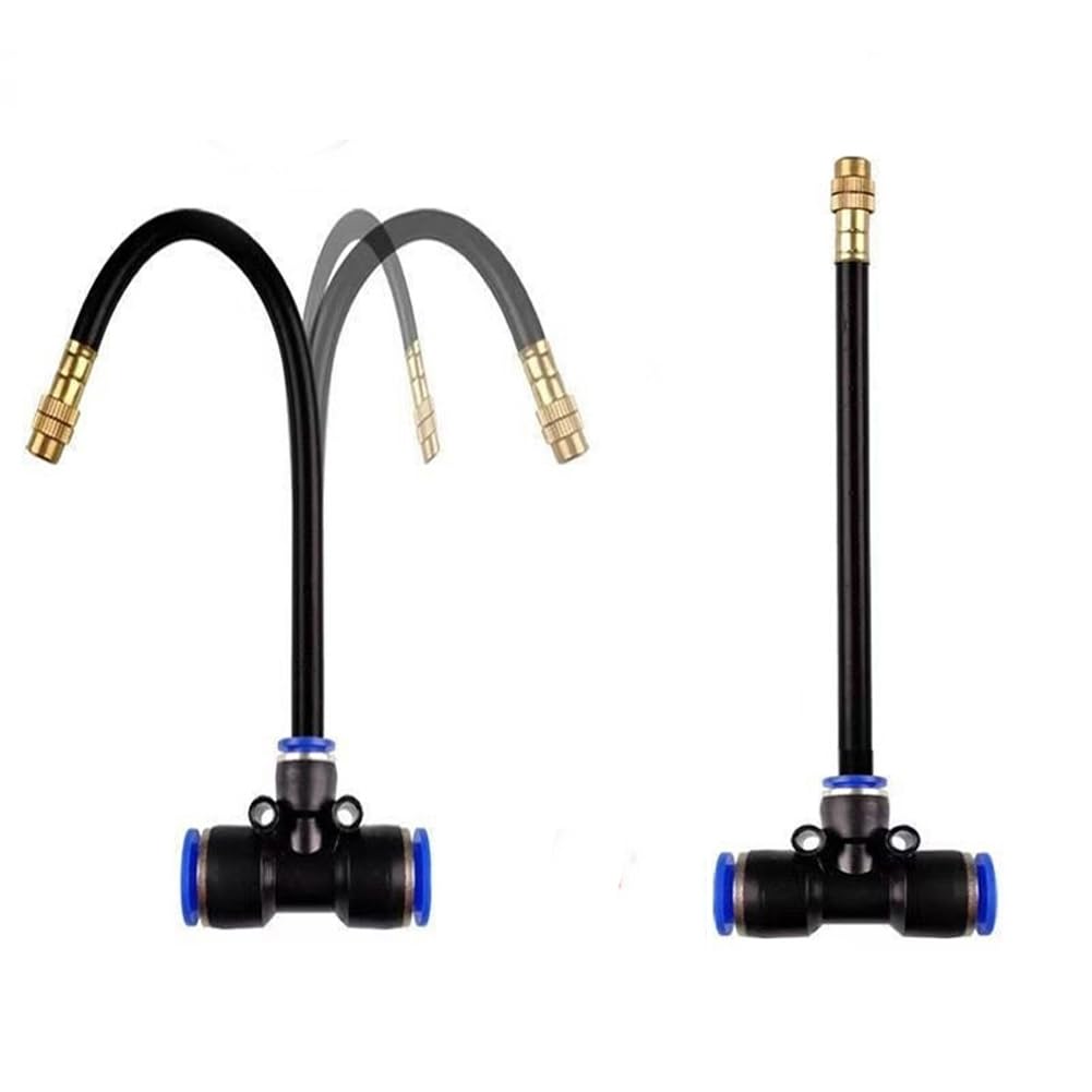 Ugello spruzzatore con raccordo a T Ugello nebulizzatore d'acqua Tubo flessibile Strumento per l'irrigazione delle piante resistente all'usura per sistemi di irrigazione Ugello atomizzatore + cinghi