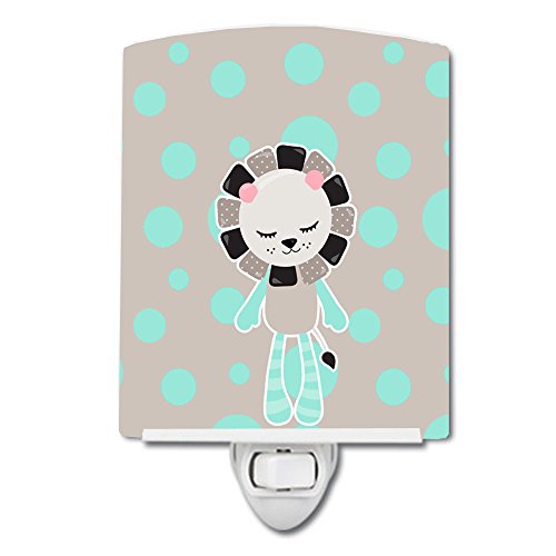Lámpara de noche de cerámica con diseño de león