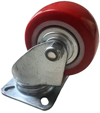 Heavy Duty PU Swivel Caster Wheels Trolley (Wheel Diameter: 100mm, Wheel Width: 50mm, Plate Dimensions: 100 x 100 mm, Load Upto 125KGs)