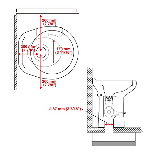 Aw AW-GFT000001 Rv Toilet Gravity Flush Camper Toilet Elongated 20 Inch High Profile Travel Trailer Toilet thumb #7