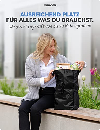 Büchel Unisex Aus Tarpaulin Gepäckträgertaschen, Schwarz Glossy, 48 X 25 X 14 Zentimeter EU