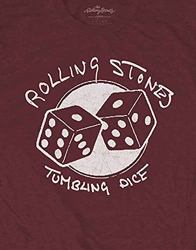 Rolling Stones The T Shirt Tumbling Dice Band Logo Nouveau Officiel Maroon Rouge - Les Beatles, Paul McCartney, John Lennon, RIngo Starr, George Harrison Rolling Stones The T Shirt Tumbling Dice Band Logo Nouveau Officiel Maroon Rouge – Image 4