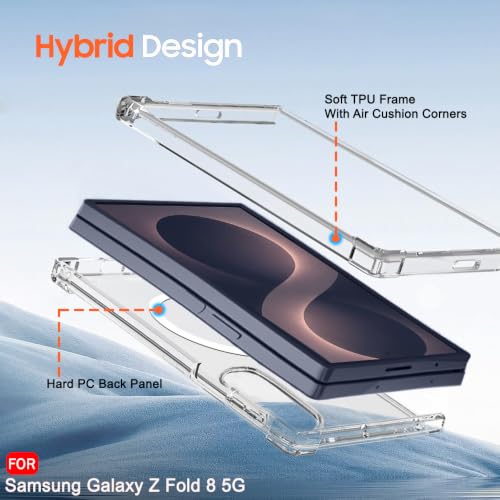 Image of TheGiftKart Crystal Clear Back Cover Case for Samsung Galaxy Z Fold 8 5G Compatible with MagSafe | Shock Proof 360 Protection | Hard Back Cover Case for Samsung Z Fold8 (PC & TPU, Transparent Bumper)