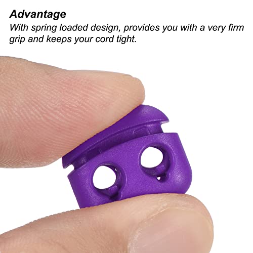 PATIKIL Cord Locks, 30 Pack Oval Spring Toggle Stopper for Drawstring Bag Shoelaces Purple, 16x17mm - Image 4
