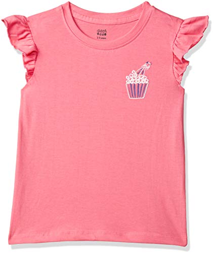 Image of miniklub Girls Pink Solid Pure Cotton Top
