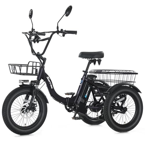 NARRAK Electric Tricycle for Adults,18' x 3.0 Fat Tire Folding Electric Trike,3 Wheels Electric...