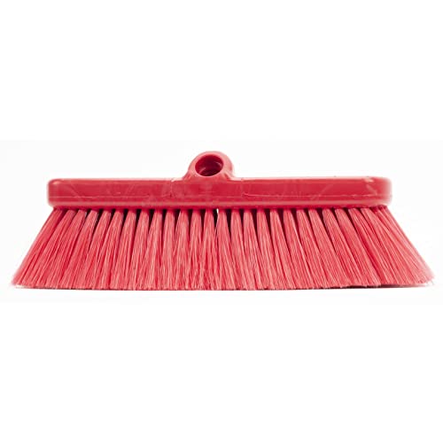 Image of SPARTA 41278EC05 Flo-Thru Plastic Wall Scrub Brush, Equipment Brush With Soft Nylex Bristles For Industrial Kitchens, Hospitals, Commercial Cleaning, 4 Inches, Red, (Pack of 12)