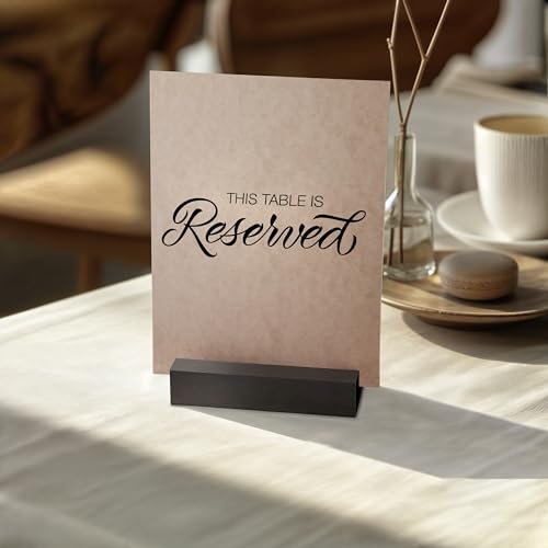 Tidita Place Card Holder 4.7x1.6x1 Acacia Wood-Acrylic Sign Holders - Table Card Display Stands, Perfect for Table Number Signs, Wedding Party Events - Acrylic Sign NOT Included (Pack 20 Black Color) by Tidita - Image 6