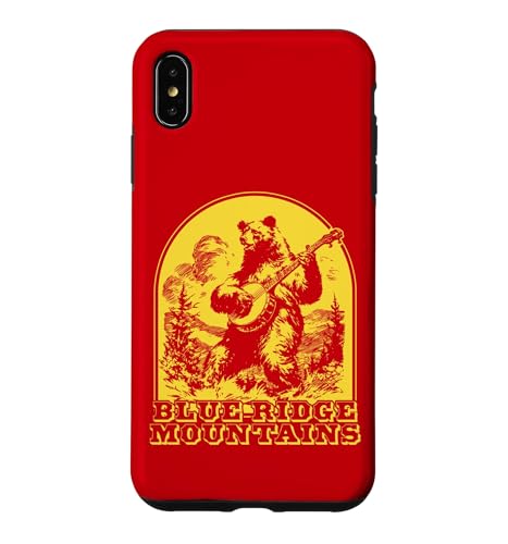 Blue Ridge Mountains Banjo Bear Retro �X�}�z�P�[�X iPhone XS Max �p