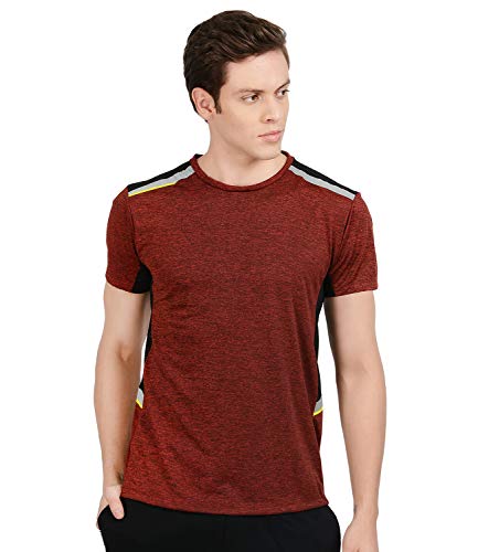 Image of AWG ALL WEATHER GEAR Men's Stylish Polyester Sports Dryfit T-Shirt - Round Neck, Half Sleeves, Light Weight, Branded Comfortable Wear T-Shirts for Men