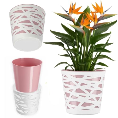 KADAX Blumentopf, Übertopf, runder Pflanztopf aus Kunststoff, Pflanzkübel für Blumen, Pflanzen, Balkon, Blumenkübel für Innen… – Ansicht 1