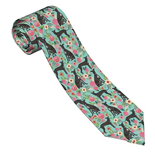 Print Slips för formellt slitage affärsmän personlig slips kläddekoration mans slipsar med flytande spänne för Unisex italiensk vinthund