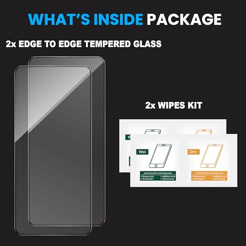Image of ArmourPro Military Grade Gorilla Tempered Glass Compatible For Realme P3 (6.67 Inch) With Easy Installation Kit for Smartphone| Edge To Edge Coverage | Black, Pack of 2
