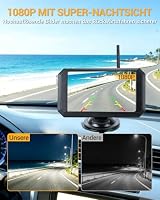 CEMOFE 5" 1080P Rückfahrkamera mit Monitor Rückfahrkamera Kabellos Einparkhilfe hinten Kamera mit Monitor und Zigarettenanzünderschalter für Auto, LKW Van SUV IP69 Wasserdicht – Ansicht 3