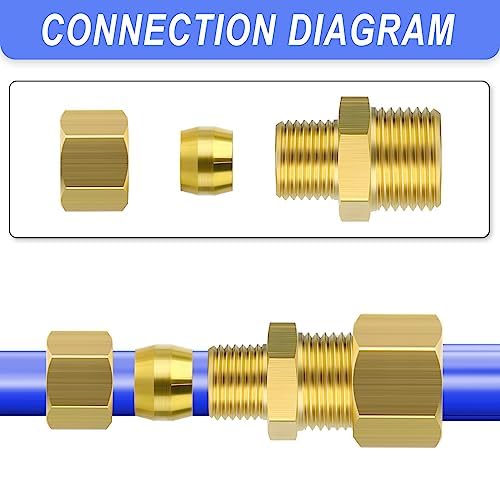 Conector recto de unión de compresión en latón macizo duradero de 8x10 mm 5