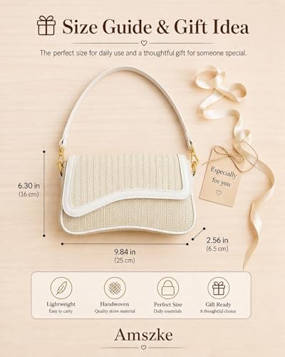 Image of Amszke Shoulder Bag for Women Y2K Crossbody Purse PU Leather Underarm Handbag 2 Adjustable Strap for Daily Commute Travel