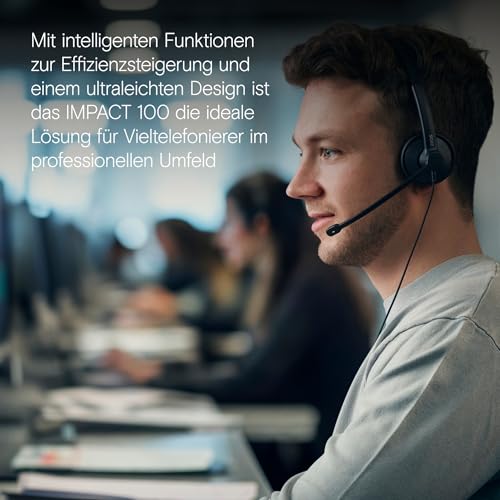 EPOS Impact 100 MS Mono USB-C+A Headset mit Mikrofon, Microsoft Teams Zertifiziert, Ger&auml;uschunterdr&uuml;ckung, leichtes Design, Silikonst&uuml;tze, USB-Adapter, Anrufsteuerung, UC Business, Schwarz