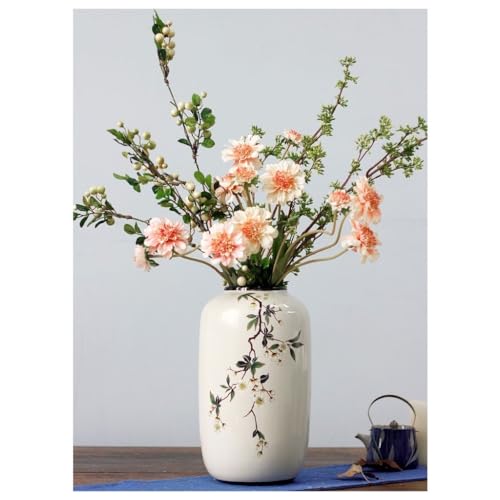 Vases en céramique rétro chinois : vase pour fleurs décoratives et plante hydroponique