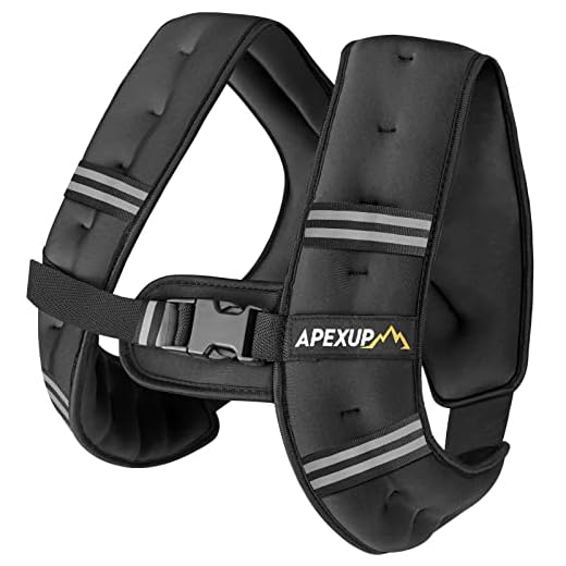 APEXUP Weighted Vest with 5lbs/10lbs/15lbs/20lbs/25lbs/30lbs Weights and Reflective Stripe, Weight Vest Men Women for Workout, Strength Training, Running (Black, 10lbs)