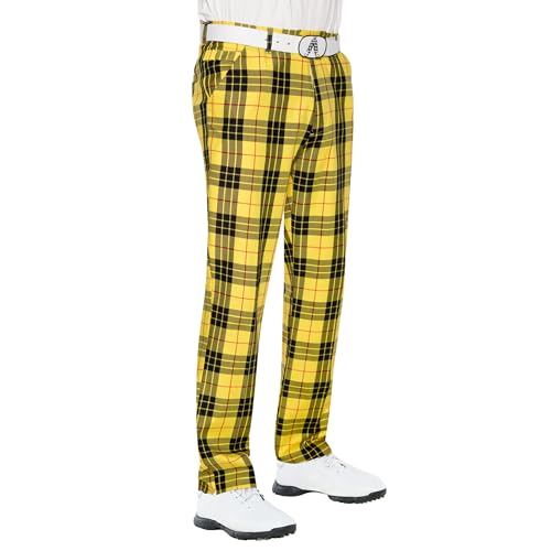 Royal & Awesome Men's Plaid Golf Pants - Funny Golf Pants, Loud MacLeod Plaid, Stylish Design for Men, 32