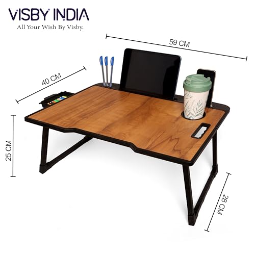 Image of Study Table Bed Table Premium Laptop Table /Foldable and Portable Wooden /Writing Desk for Office /Home /School (Wood US COTTED)