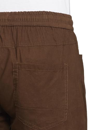 Image of The Indian Garage Co Men Slim Fit Solid Mid-Rise Joggers