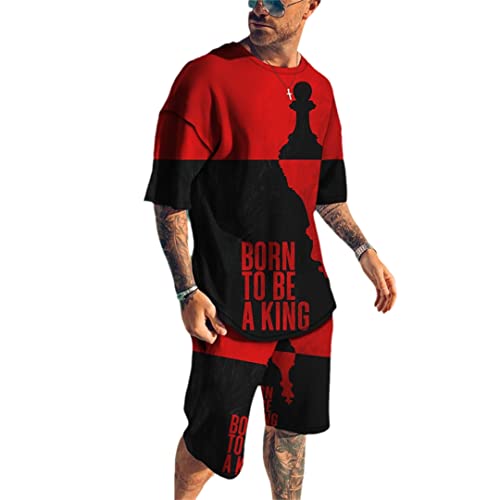 Survêtement d'été homme anti-transpiration ensemble t-shirt short imprimé 3D fluide