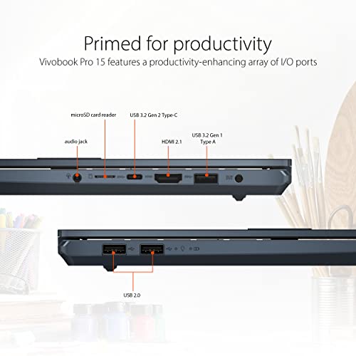 Asus Vivobook Pro 15 Oled Laptop, 15.6” 2.8K Oled Display, Amd Ryzen 7 6800H Mobile Cpu, Nvidia Geforce Rtx 3050 Ti Gpu, 16Gb Ram, 1Tb Ssd, Windows 11 Home, Quiet Blue, M6500Re-Eb74 #TOP4