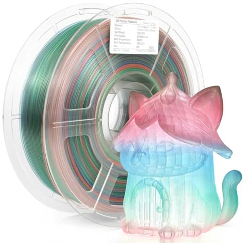 Image of iSANMATE Rapid Clear Gradient PLA Filament 1.75mm, Transparent 3D Printer Filament, Vivid Clear Rainbow PLA, Dimensional Accuracy ±0.02mm, 1kg Spool-Eternal Stars