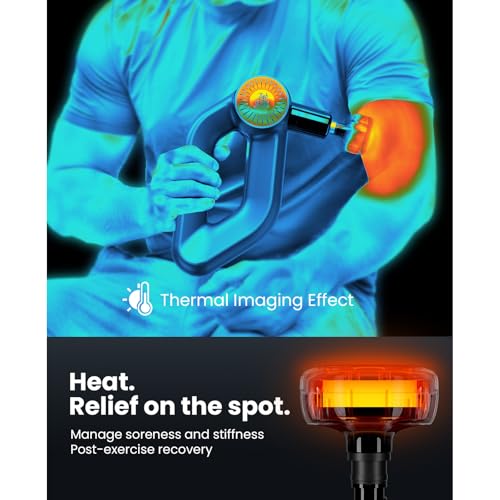 Image of BOB AND BRAD D6 Pro Plus Massage Gun with Heat, Deep Tissue Percussion with 16mm Amplitude, Professional Muscle Massager Gun for Athletes, Quiet Electric Handheld Massager