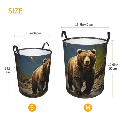 Panier à linge en forme d'ours marron pour ranger le linge