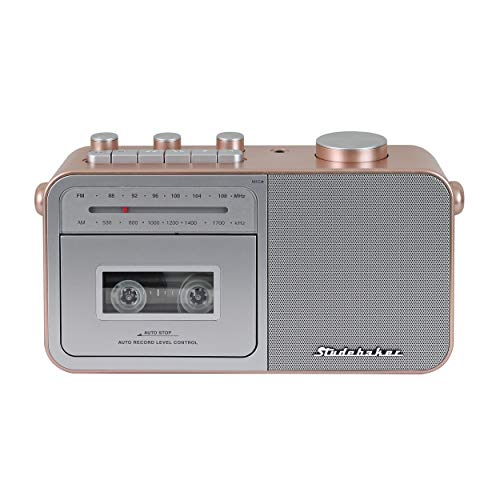 Studebaker SB2130RG Portable Cassette Player/Recorder with AM/FM Radio (Rose Gold/Silver) - Image 3